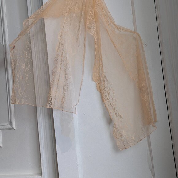 Peach Lace Halter Chiffon Dress Gown Size 12 with Shawl - Picture 6 of 6